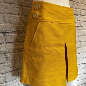 J. CREW - YELLOW COTTON/LINEN SKIRT